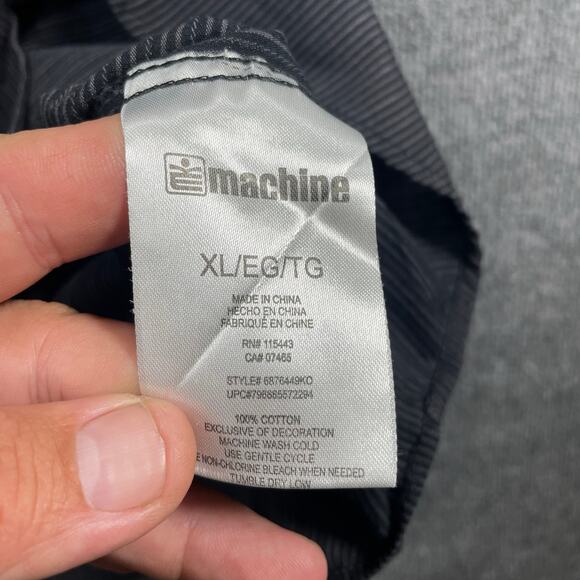 Machine Button Up Shirt Men's XL Black/Gray Striped Short Sleeve Casual - Picture 7 of 9